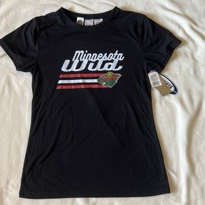 Minnesota Wild Hockey Short Sleeve T-Shirt Black Green Red White NWT Medium